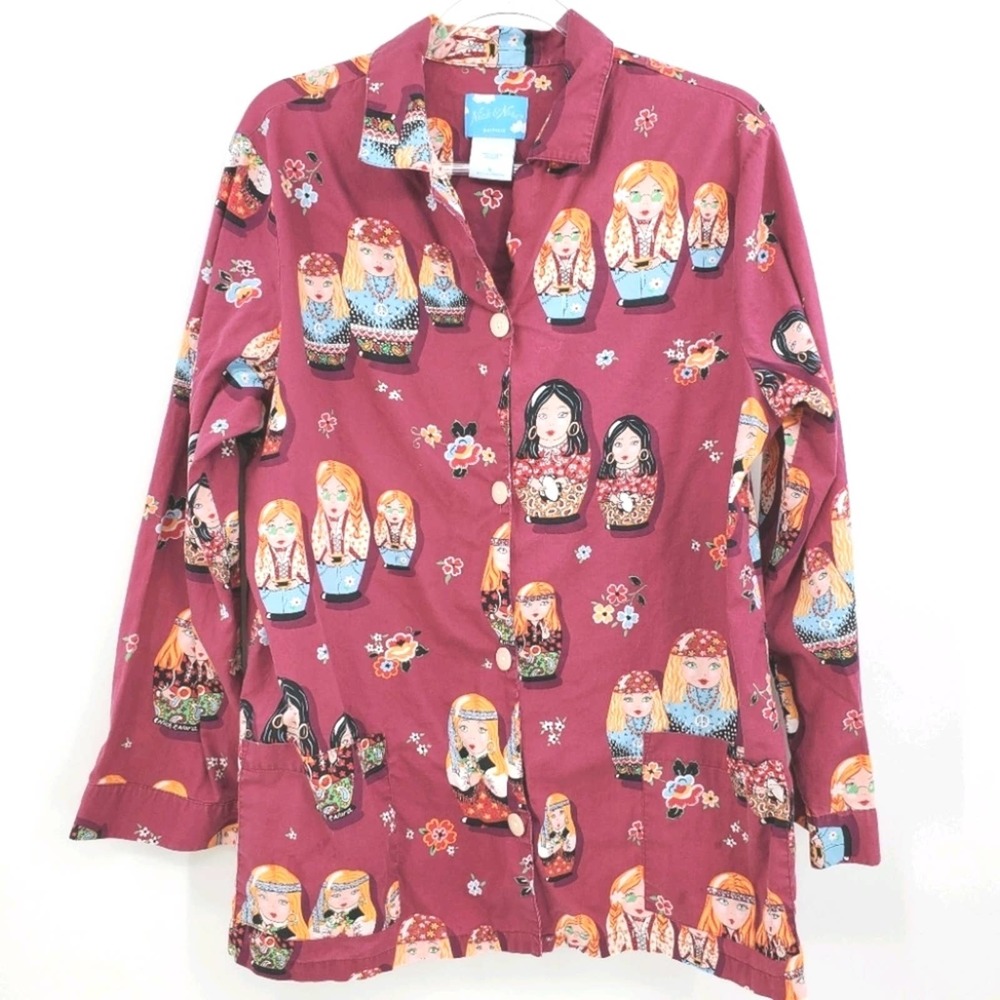 Nick & Nora Babushka Doll Pajama top size XL